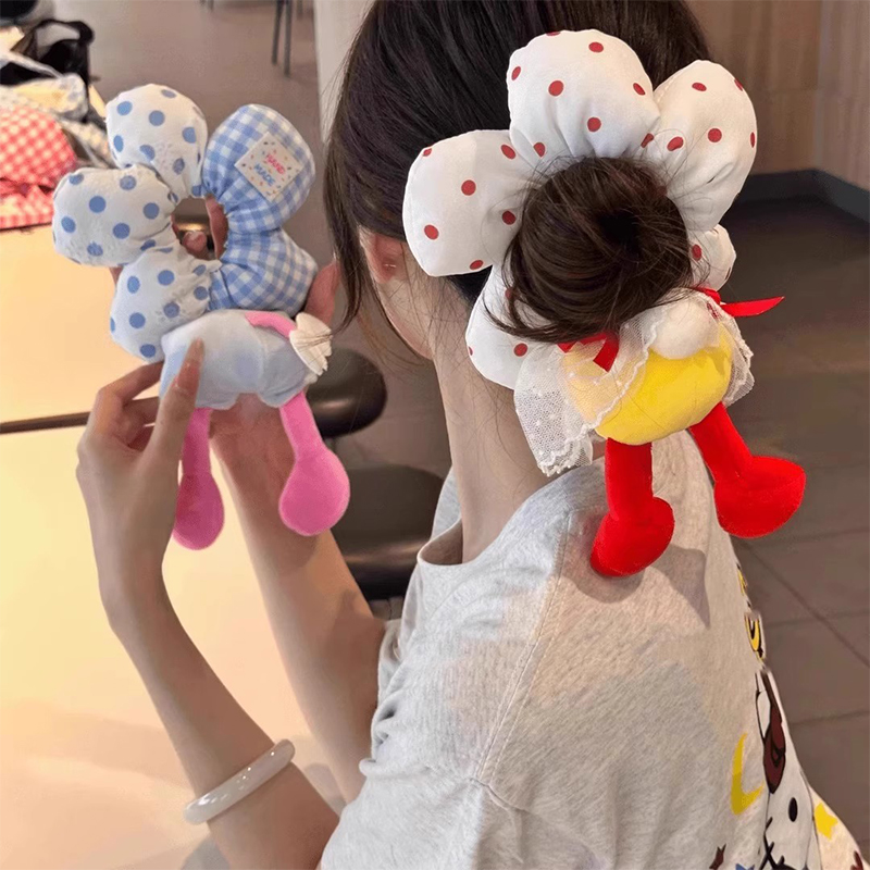 Art And Craft Hair - 漫画風アニマル柄大型フラワーサクラッチ、女性・女の子向けスイートヘアバンド、ヘアタイ、キュートなヘアアクセサリー