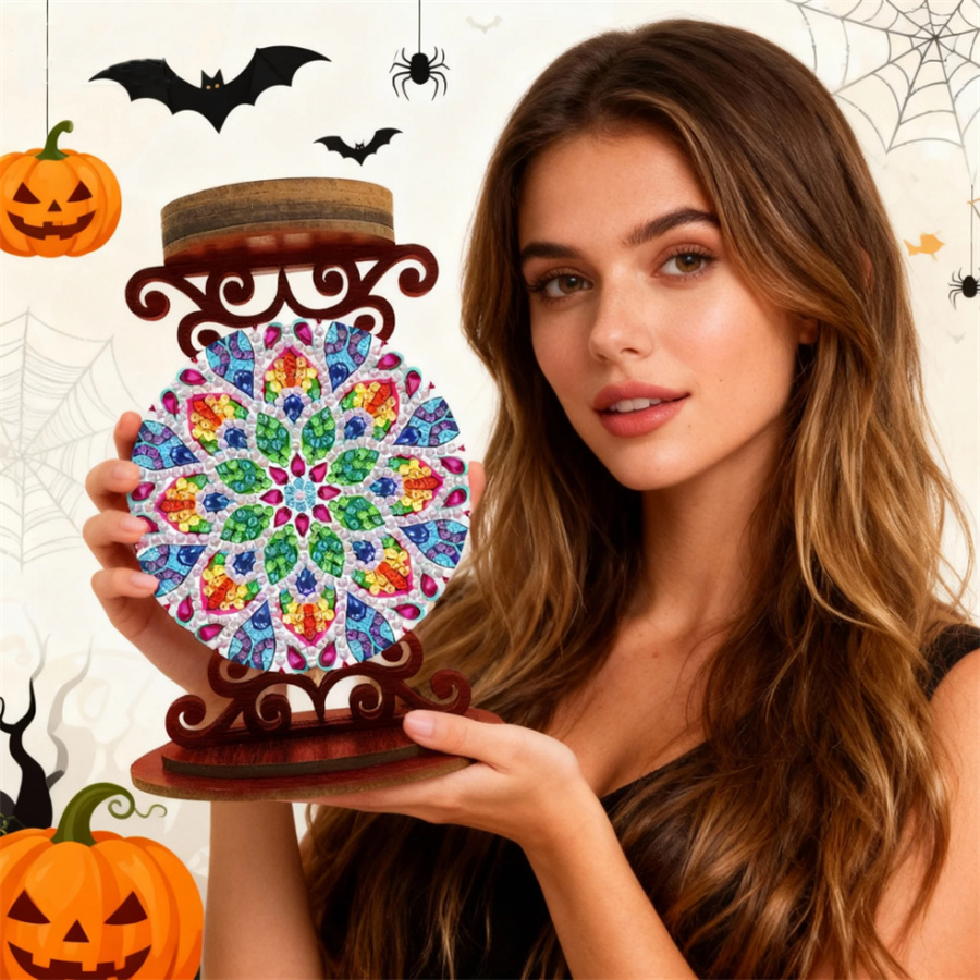 花の形をしたキャンドルホルダー、ハロウィーンのギフト、ダイヤ - Art Craft Painting のレビューと価格