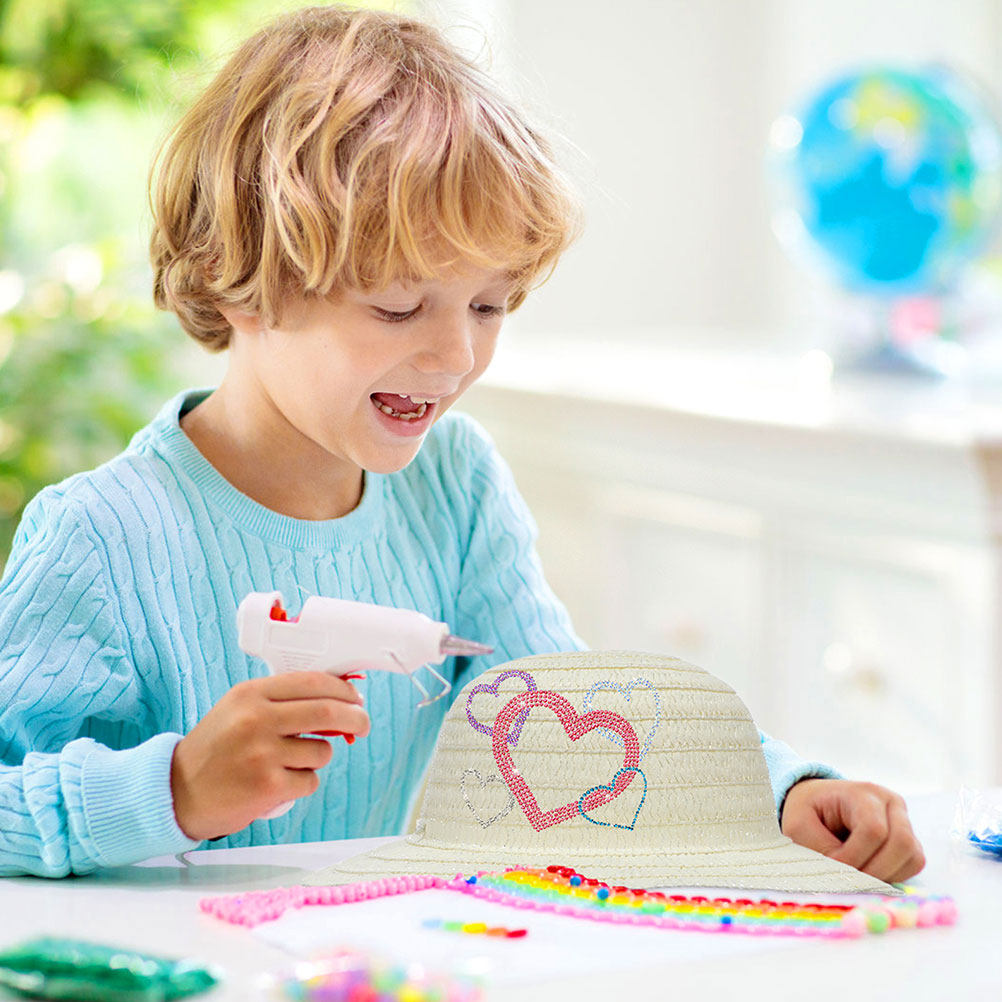 8個入り、白いDIYキッズ用麦わら帽子。絵を描いたり、デコレ - Art Craft For Kids のレビューと価格