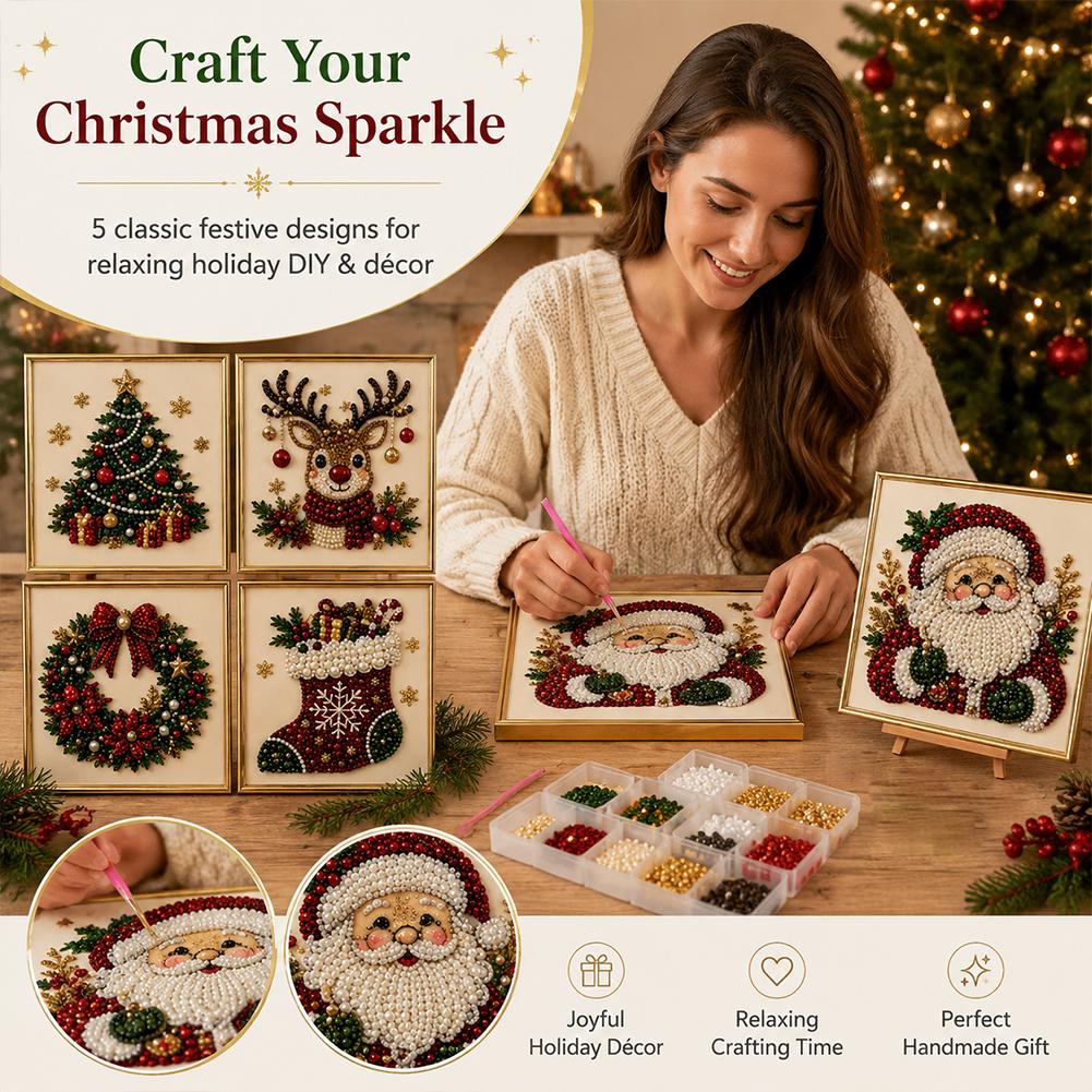 クリスマス サンタクロース パールアート DIYキット 額入 - Art Craft For Kids のレビューと価格