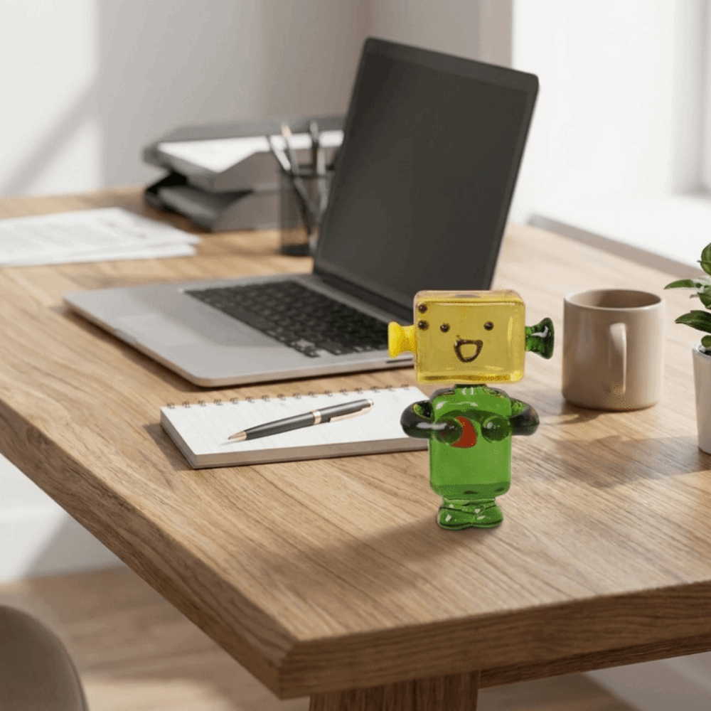 かわいいカラフルな顔のロボット装飾品漫画透明手作りガラスアー - Art Craft Robot のレビューと価格