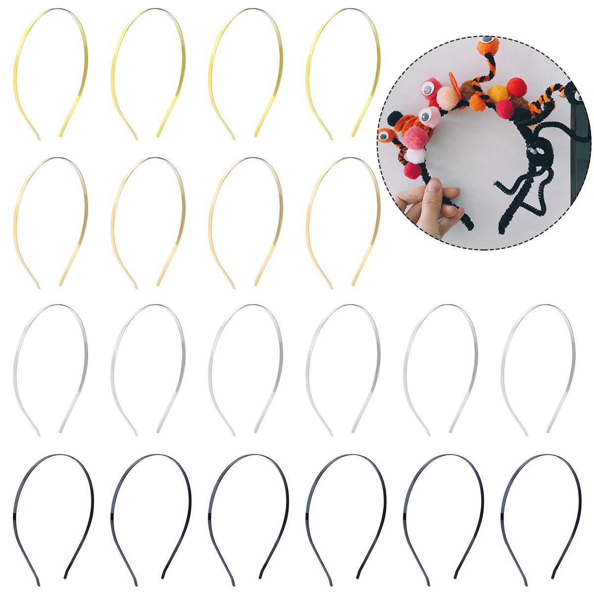 10個入り 11x14cm メタル製無地ヘッドバンド シンプ - Art And Craft Hair のレビューと価格