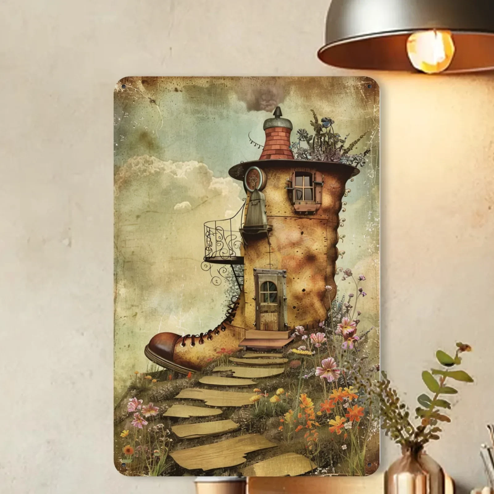 1個入り、アンティーク調の金属製サイン。ファンタジー風のブー - Art Craft Cafe のレビューと価格