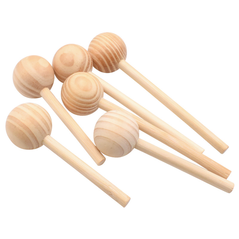 5個/ロット 未完成の木製ロリポップ、ボール付きの滑らかな木 - Art Craft Stick のレビューと価格
