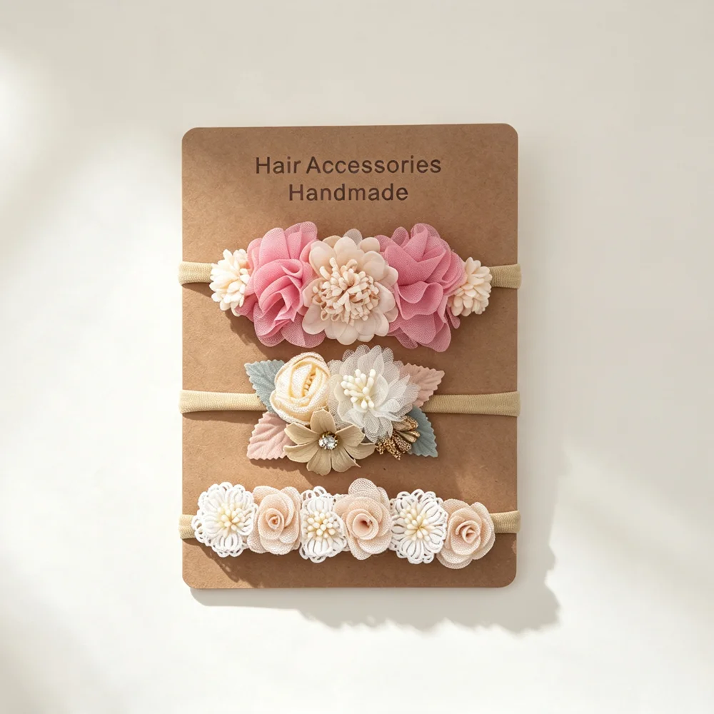 3個セット ベビーガール用伸縮性ヘアバンドセット 新生児用フ - Art And Craft Hair のレビューと価格