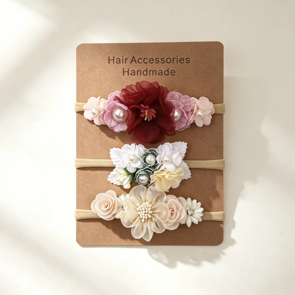 3個セット ベビーガール用伸縮性ヘアバンドセット 新生児用フ - Art And Craft Hair のレビューと価格