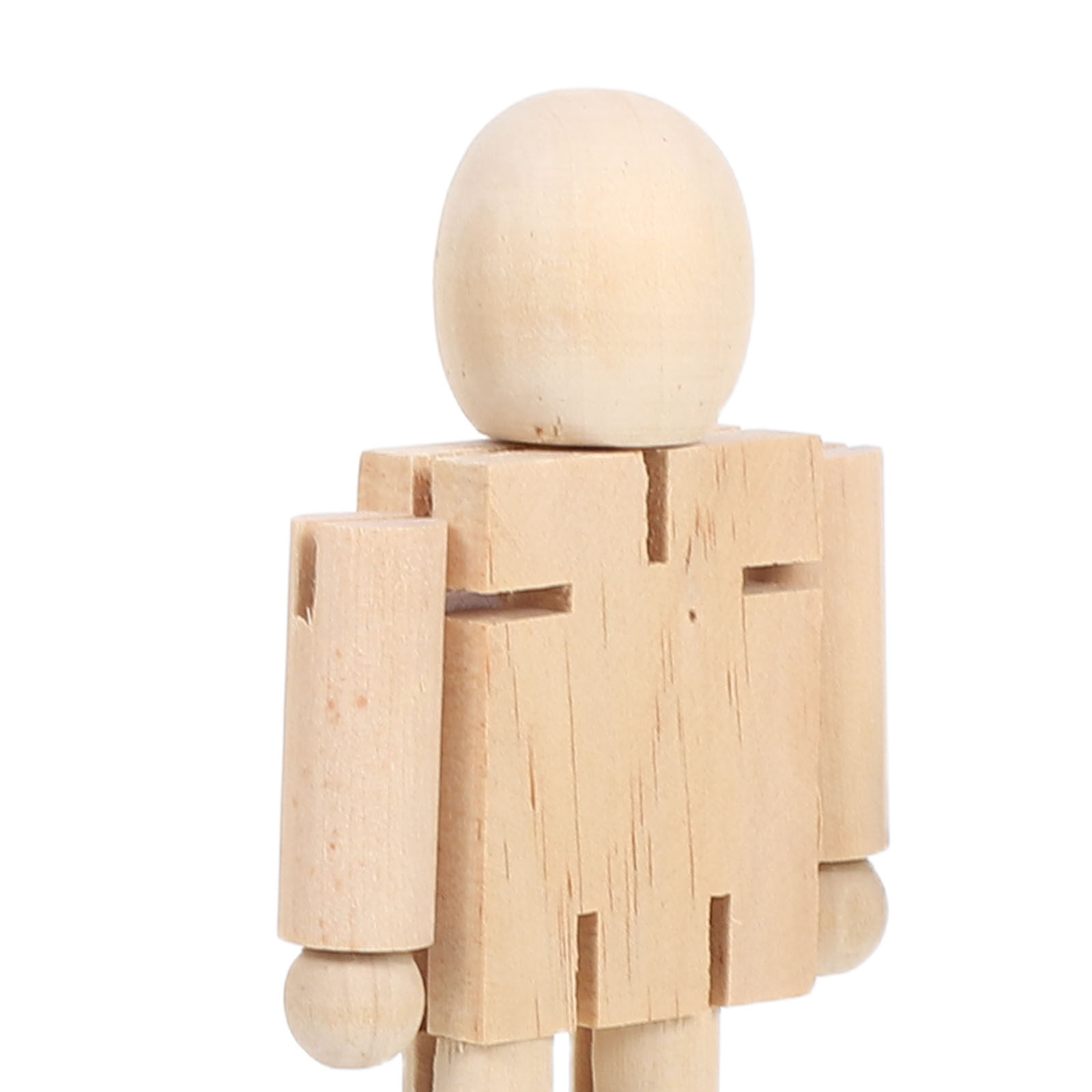 木製ロボット人形 4個セット。未塗装で、関節が動くので、DI - Art Craft Robot のレビューと価格