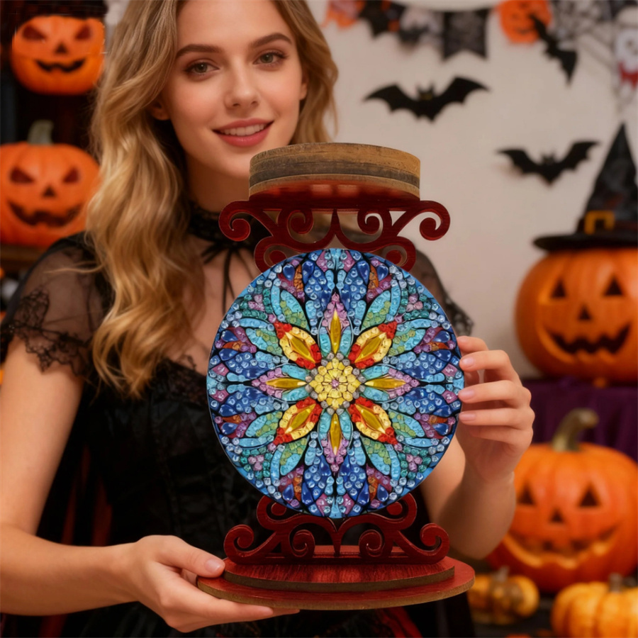 花の形をしたキャンドルホルダー、ハロウィーンのギフト、ダイヤ - Art Craft Painting のレビューと価格