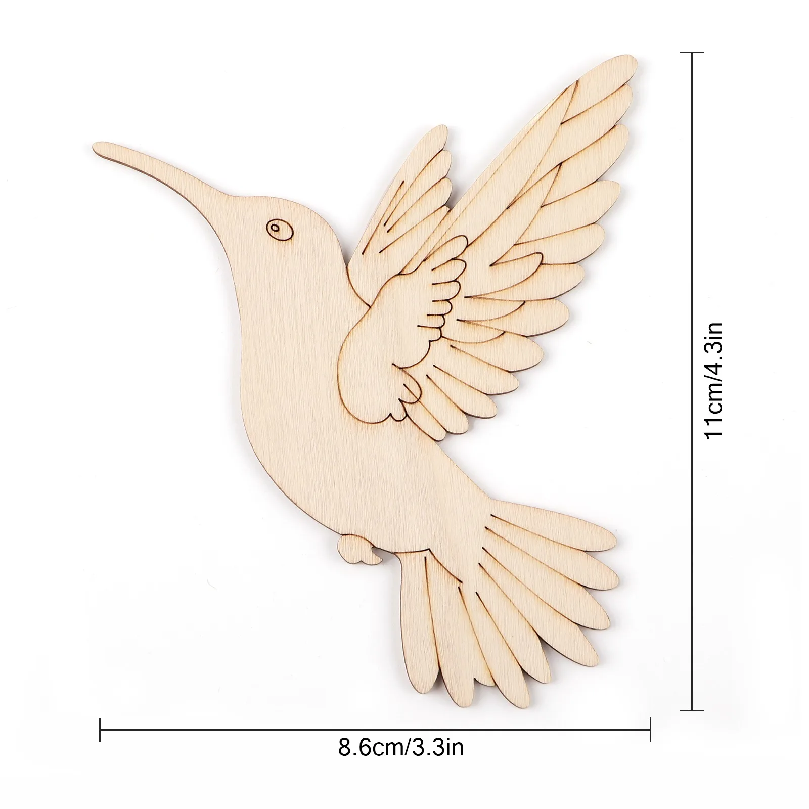 10個入り未完成木製動物鳥の切り抜き、木製吊り下げ飾り用木製 - Art Craft Painting のレビューと価格