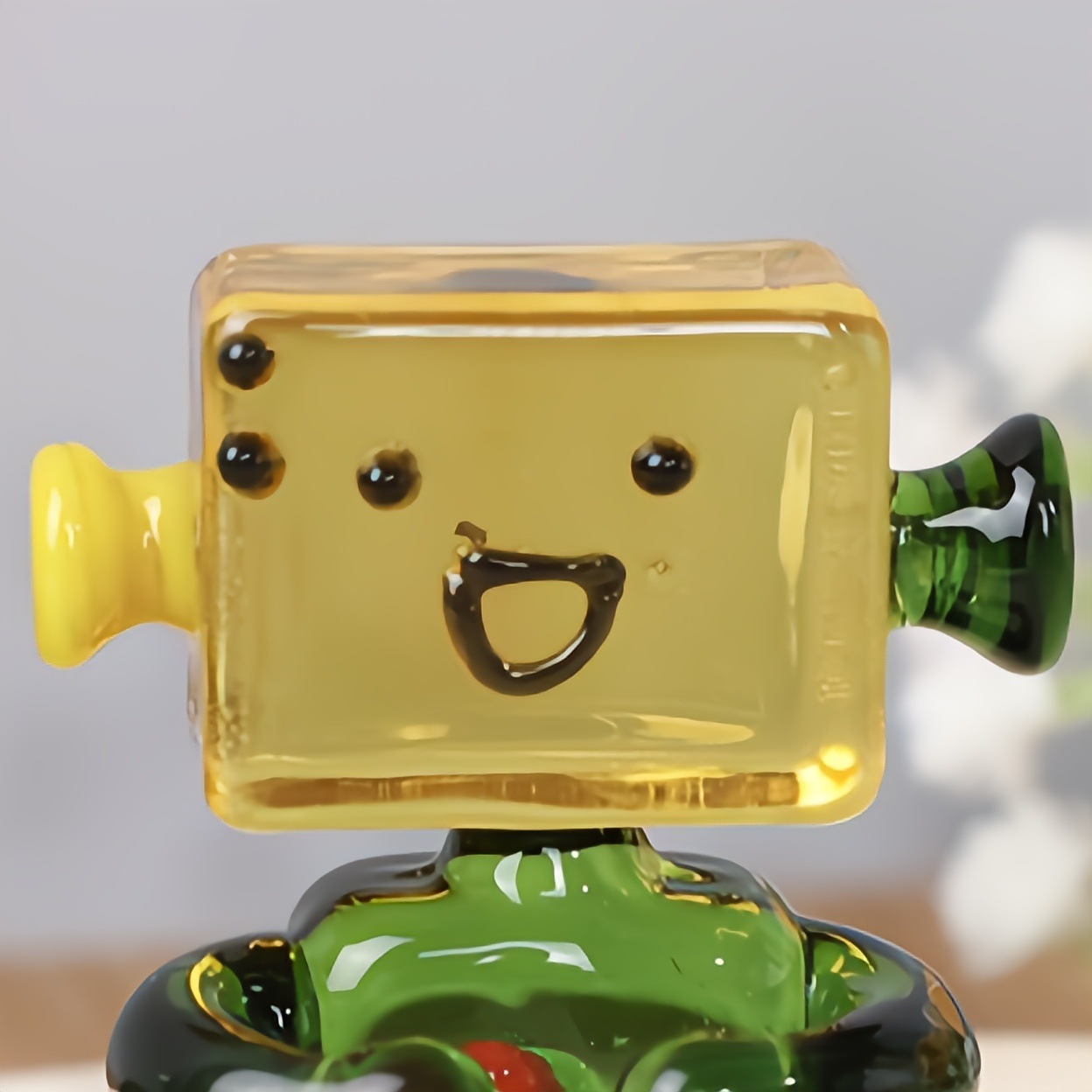 手作りのユニークなガラス製ロボットフィギュア、クリスタル製カ - Art Craft Robot のレビューと価格
