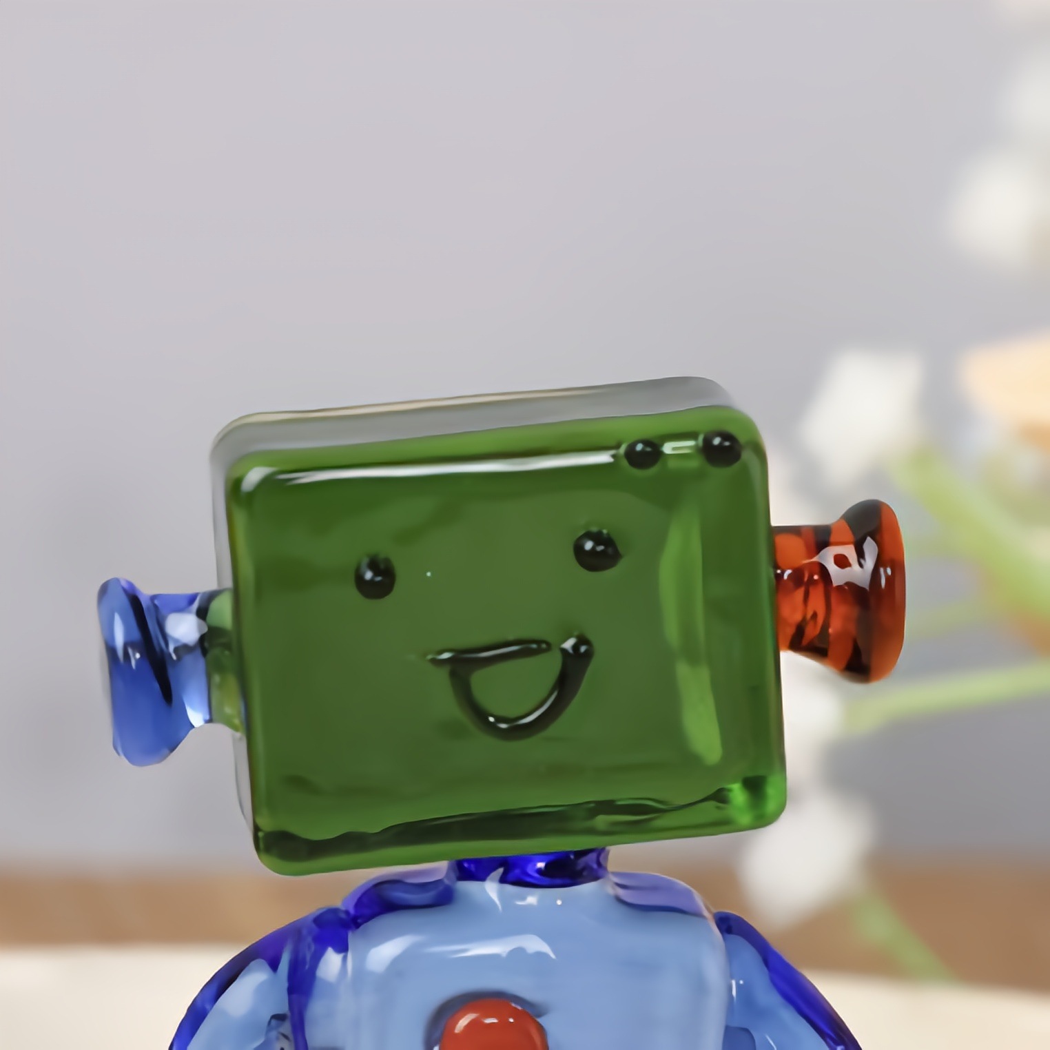 手作りのユニークなガラス製ロボットフィギュア、クリスタル製カ - Art Craft Robot のレビューと価格